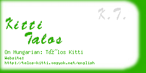 kitti talos business card